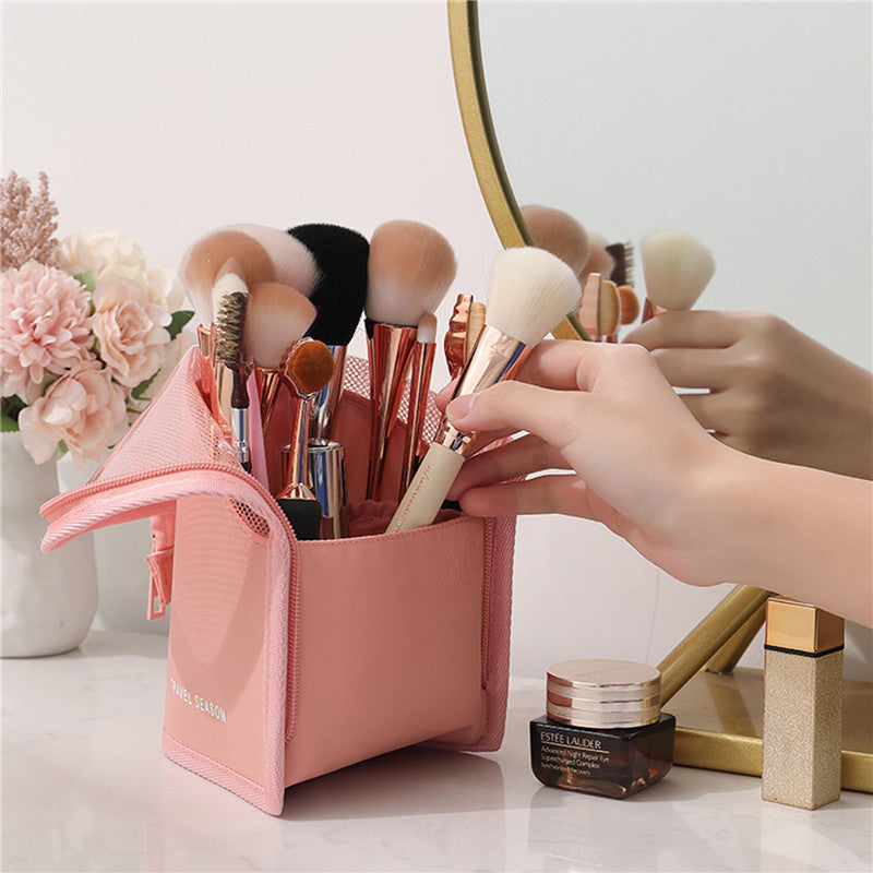 Travel Makeup Brush Holder – Waterproof & Foldable Cosmetic Bag